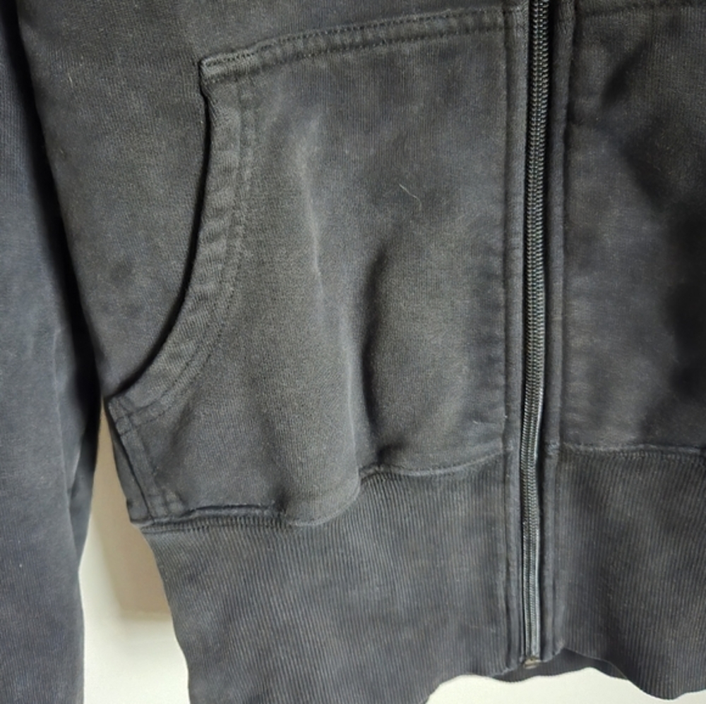 Aerie Oversized Long Black Womens Small Full Zip Up Hoodie - Picture 4 of 8